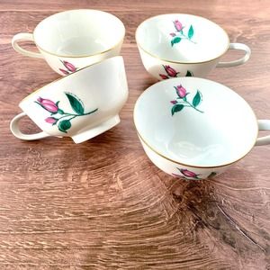 1952 Easterling Bavaria Radiance - Pink Roses Gold Trim - Footed Cup